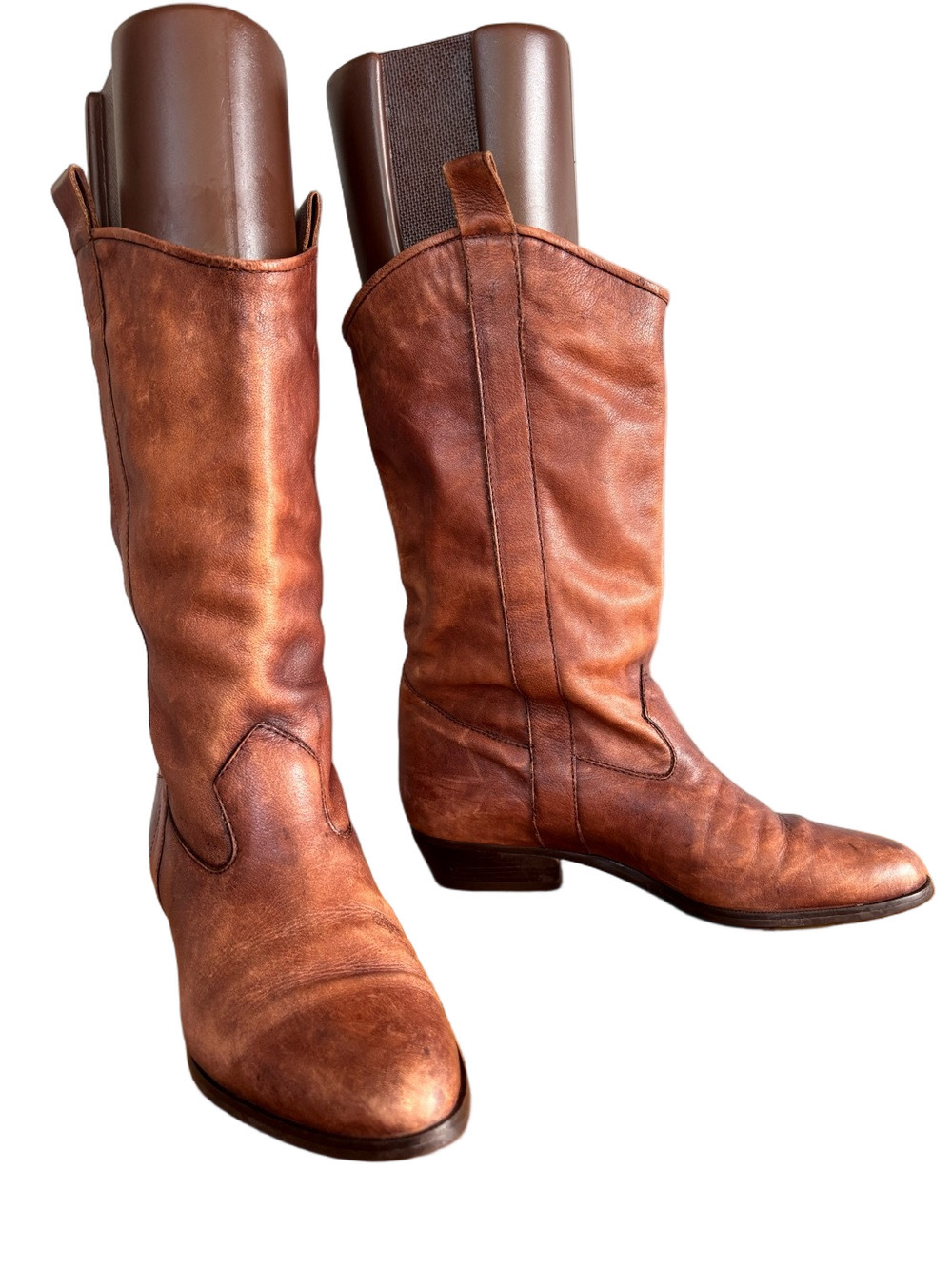 Vintage White Mountain Brown Leather Mid-Calf Western Boots size 8.5
